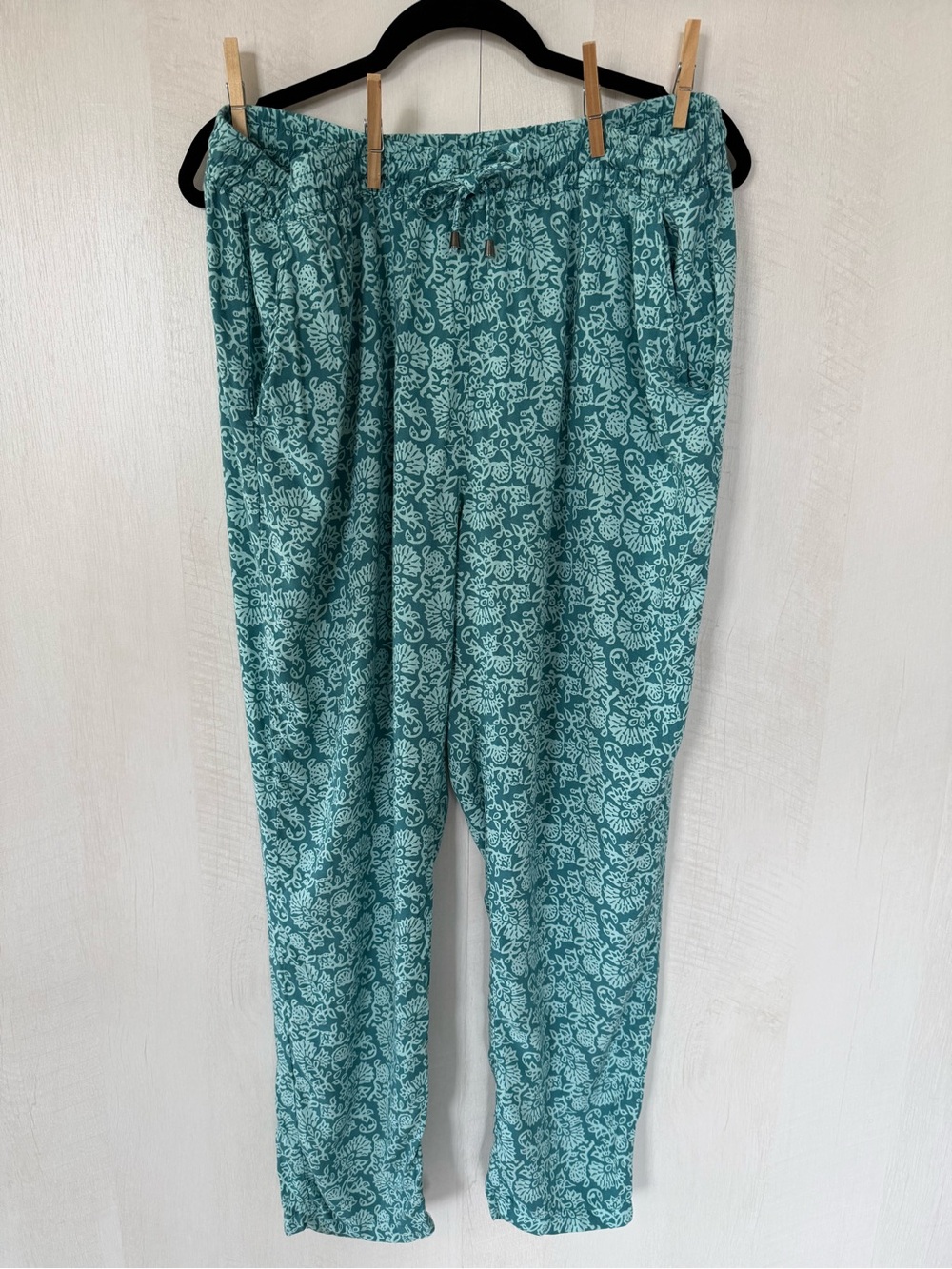 Serra Teal Floral Swim Coverup Pants | Beach Vacation Essential